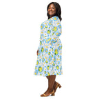 Long Sleeve Pocket Flare Dress - 'Limonata'