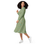 Long Sleeve Pocket Flare Dress - 'Summertime Vintage'