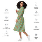 Long Sleeve Pocket Flare Dress - 'Summertime Vintage'