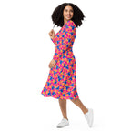 Long Sleeve Pocket Flare Dress - 'Silly Cow'