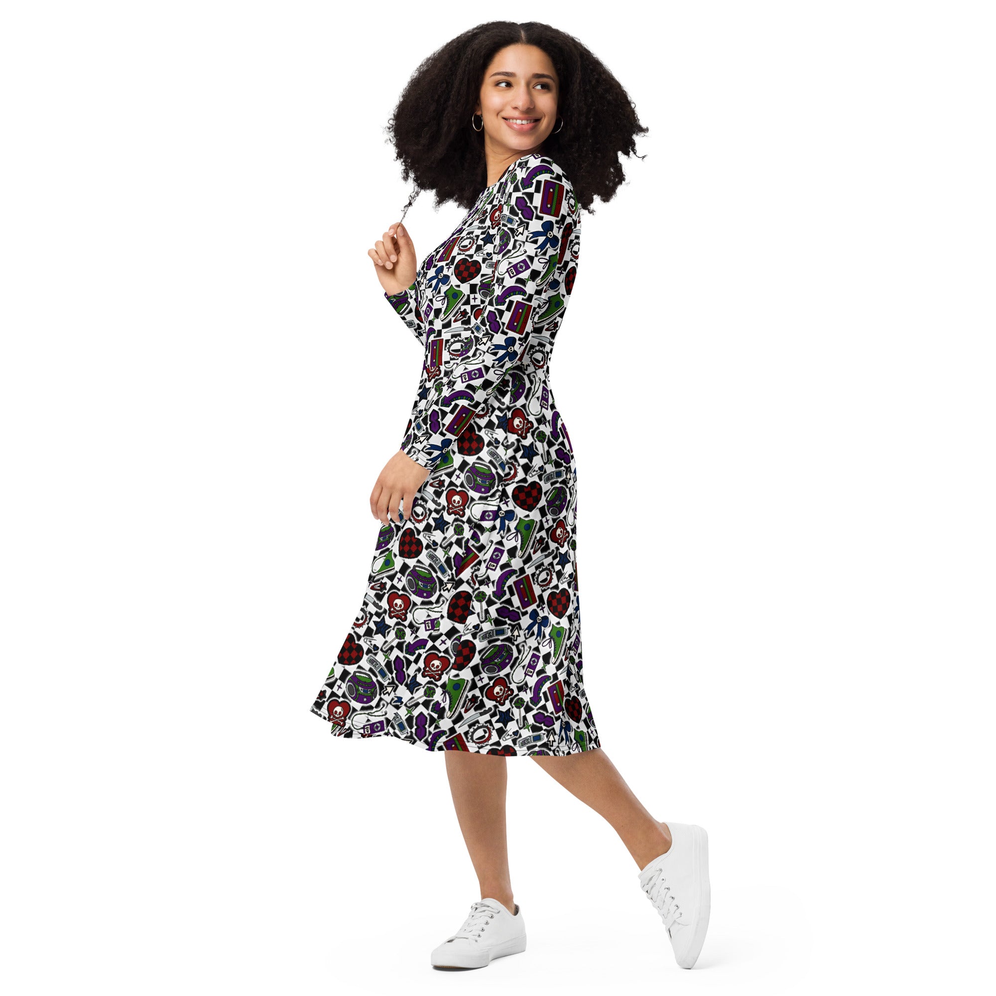 Long Sleeve Pocket Flare Dress - 'Not A Phase, Mom'