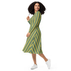 Long Sleeve Pocket Flare Dress - 'Simply Sage'