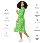 Long Sleeve Pocket Flare Dress - 'Daisy Chain'