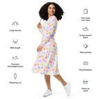 Long Sleeve Pocket Flare Dress - 'Positive Petals'