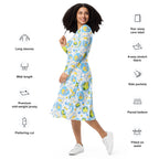 Long Sleeve Pocket Flare Dress - 'Limonata'