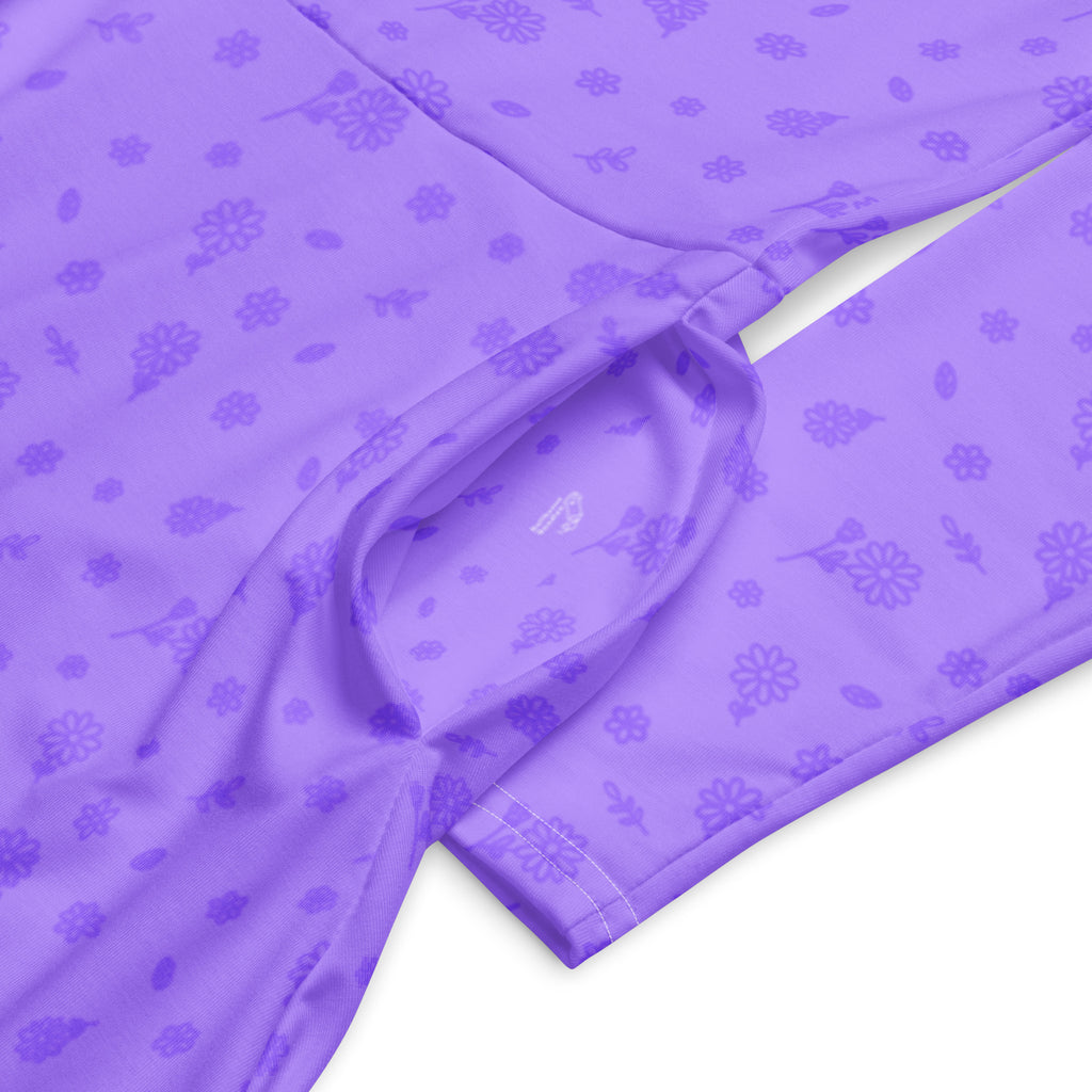 Long Sleeve Pocket Flare Dress - 'Itsy Bitsy Daisy (Lavender)'