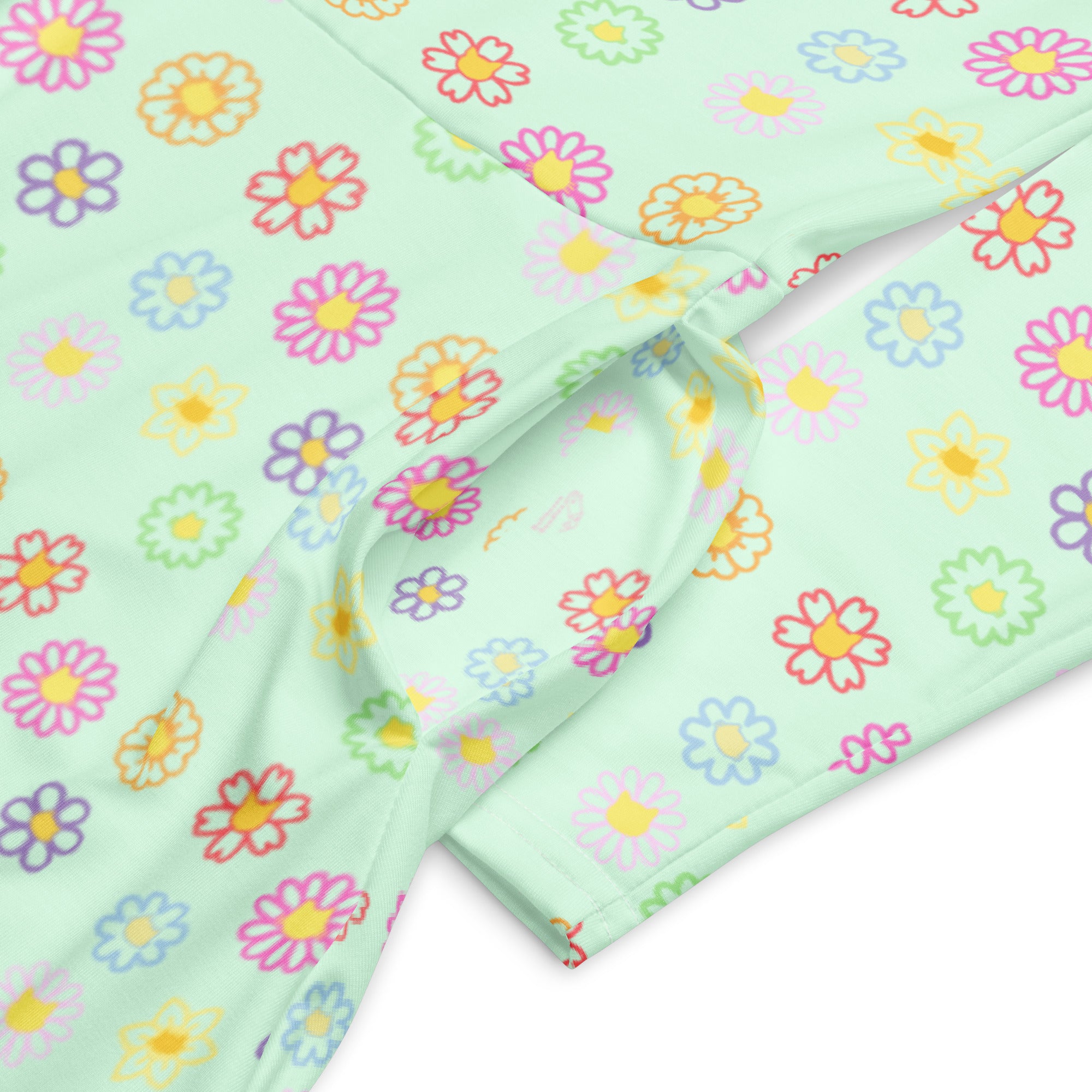 Long Sleeve Pocket Flare Dress - 'Feline Flowers'