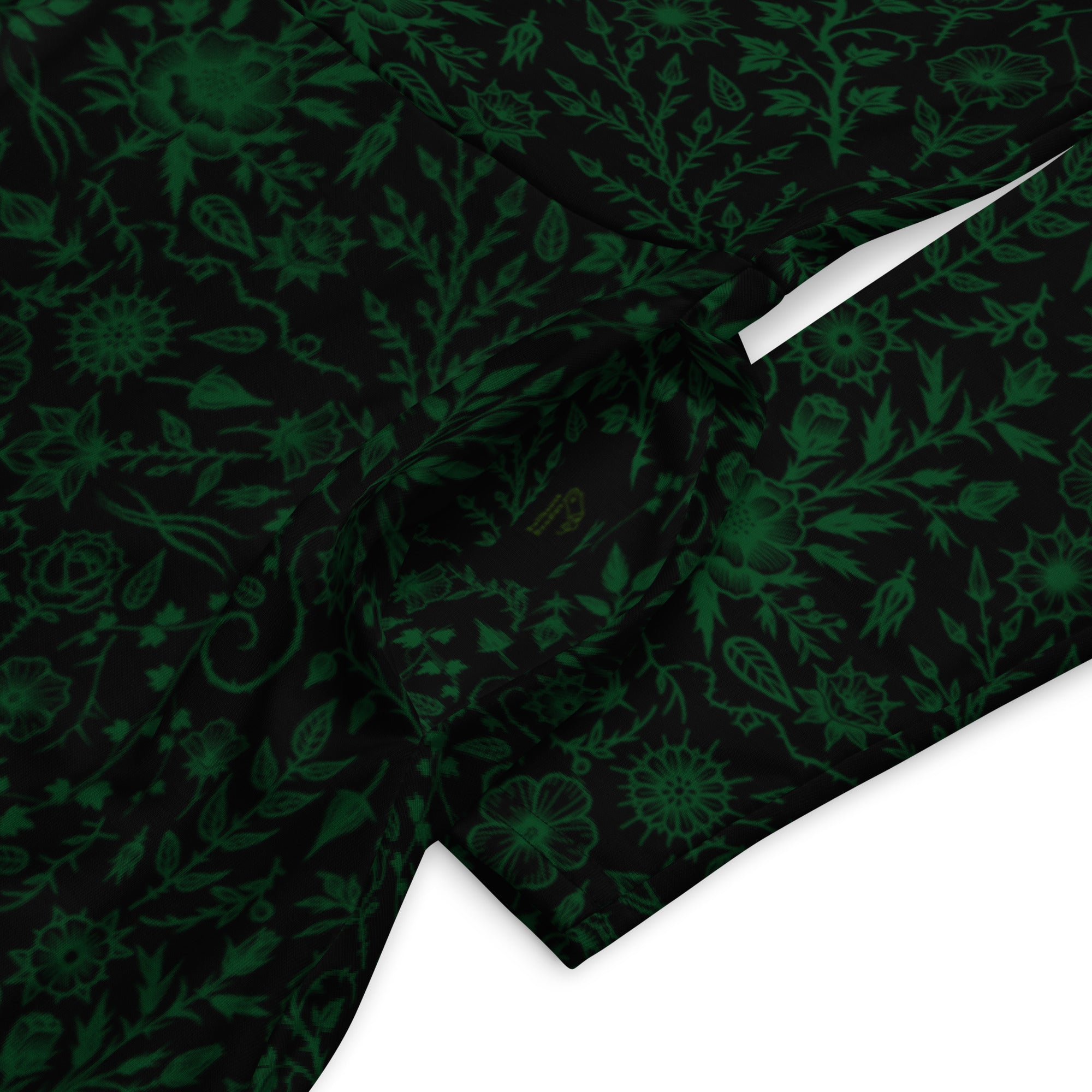 Long Sleeve Pocket Flare Dress - 'Gothic Garden (Green Version)'