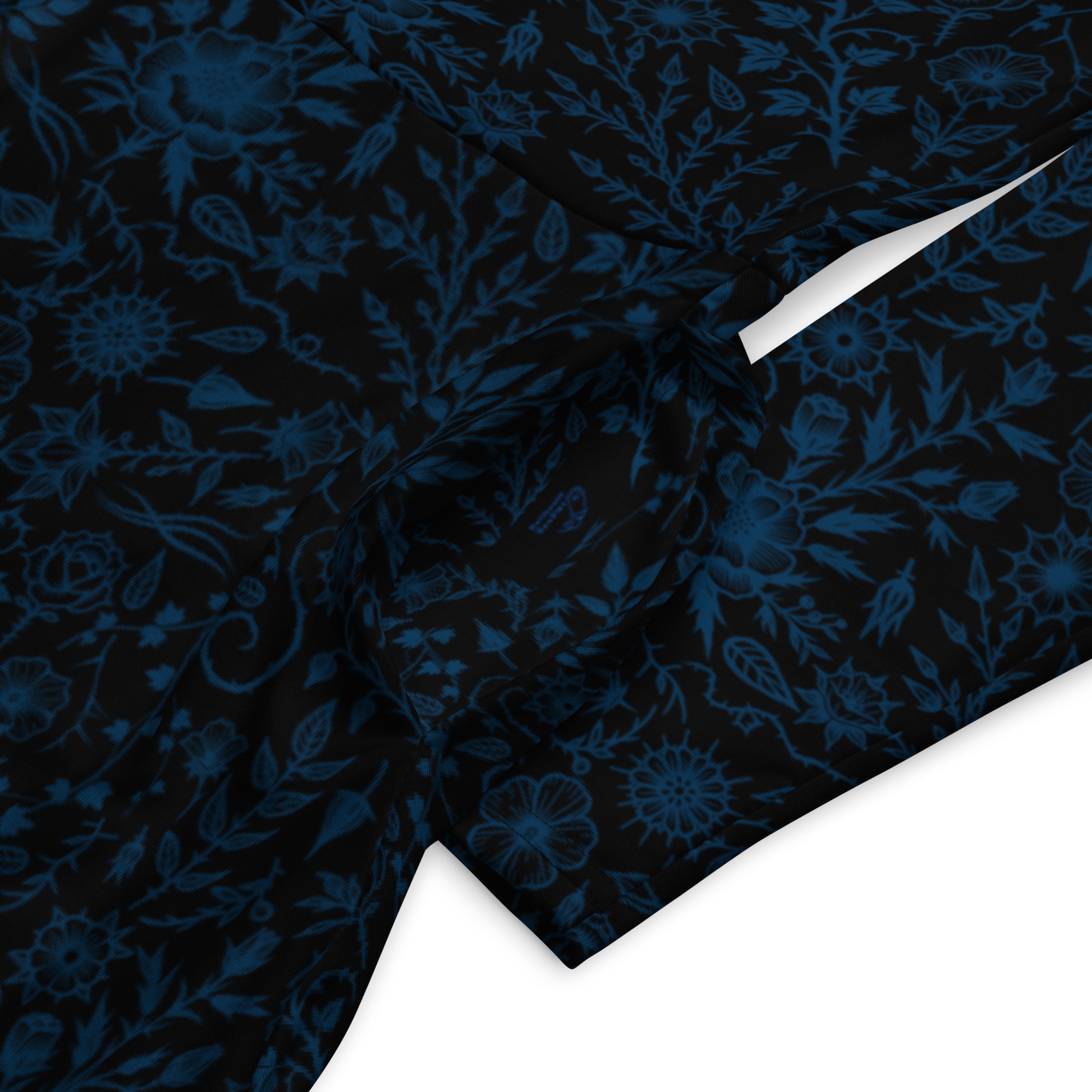Long Sleeve Pocket Flare Dress - 'Gothic Garden (Blue Version)'