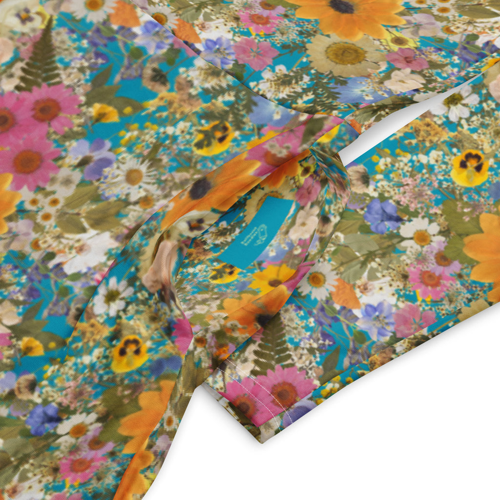 Long Sleeve Pocket Flare Dress - 'Pressed Flowers'