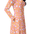 Long Sleeve Pocket Flare Dress - 'Floral Fruit Salad'