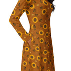 Long Sleeve Pocket Flare Dress - 'Sunflower Sparkle'