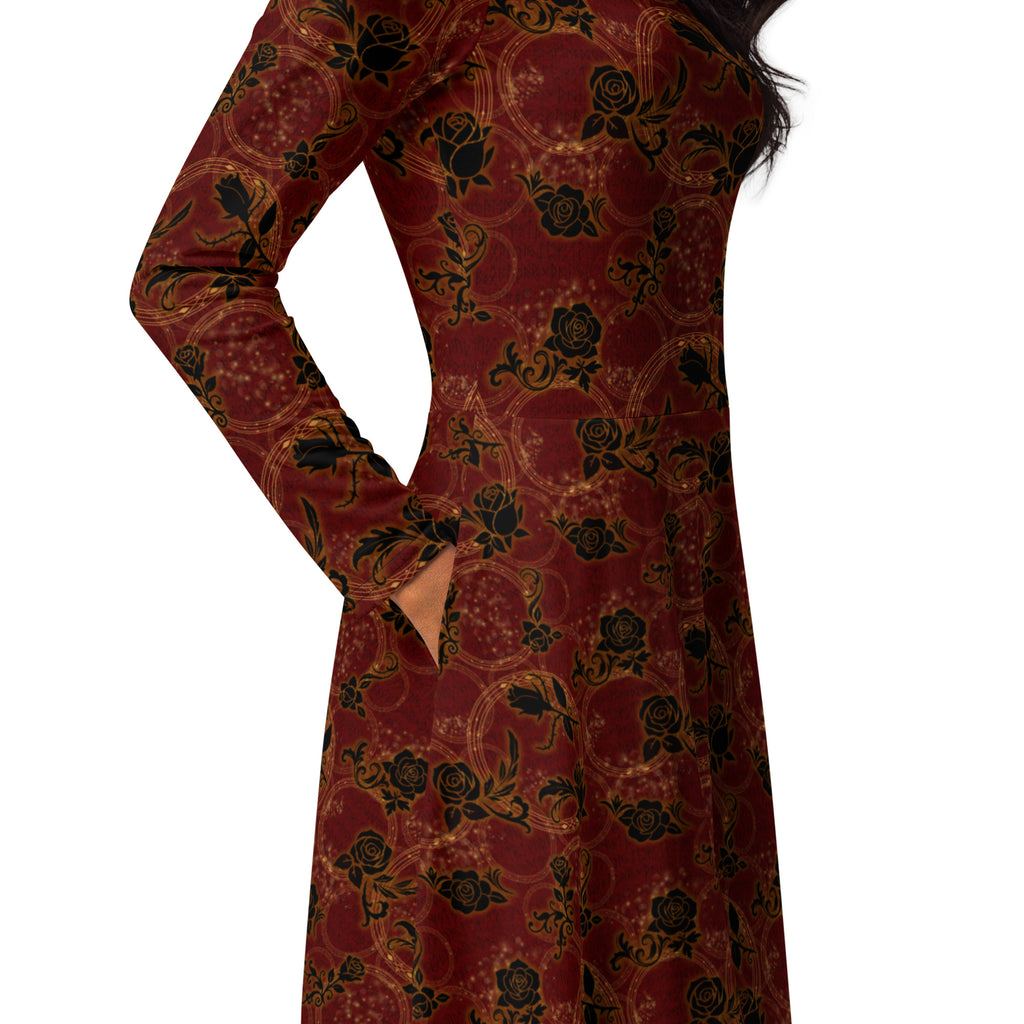 Long Sleeve Pocket Flare Dress - 'Spellbound'