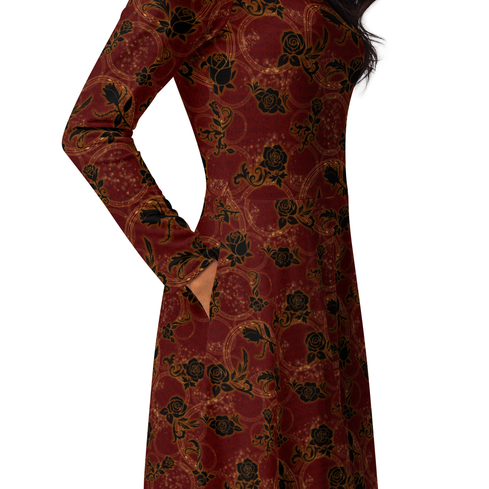 Long Sleeve Pocket Flare Dress - 'Spellbound'