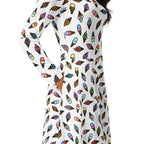 Long Sleeve Pocket Flare Dress - 'Ice Cream' Long Sleeve Dress