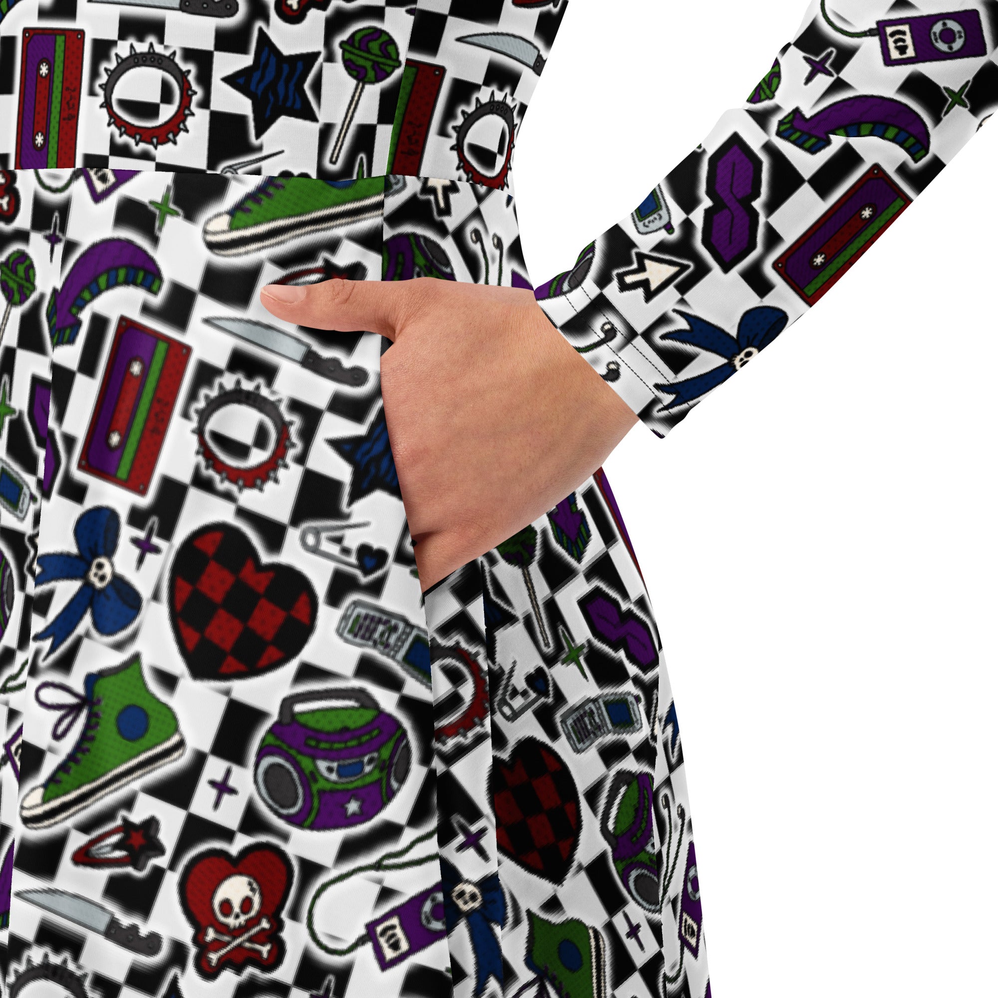 Long Sleeve Pocket Flare Dress - 'Not A Phase, Mom'