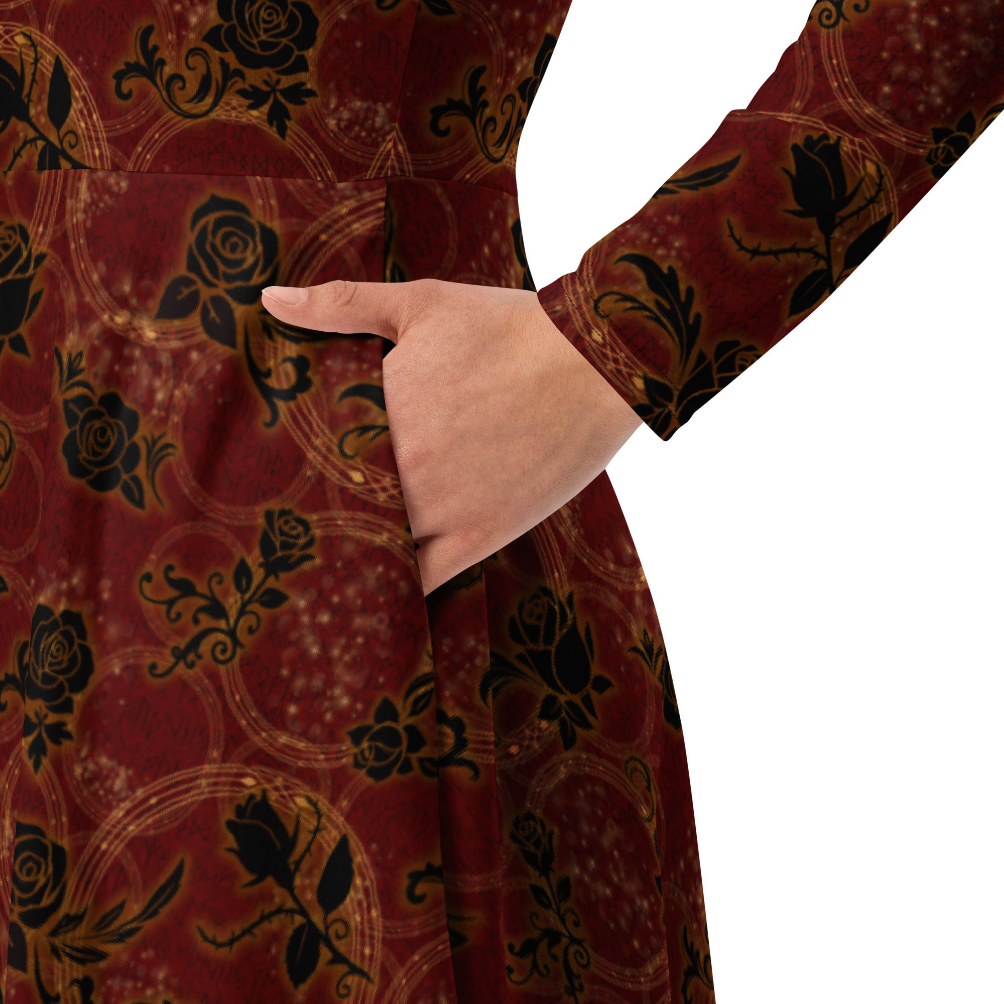 Long Sleeve Pocket Flare Dress - 'Spellbound'