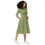 Long Sleeve Pocket Flare Dress - 'Simply Sage'