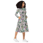 Long Sleeve Pocket Flare Dress - 'Bubblegum Diner'