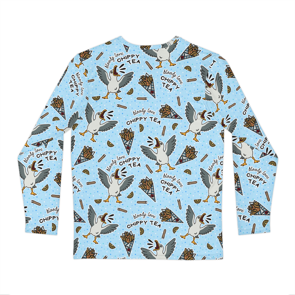Unisex Long Sleeve Tee- 'Chippy Tea' CUT-SEW