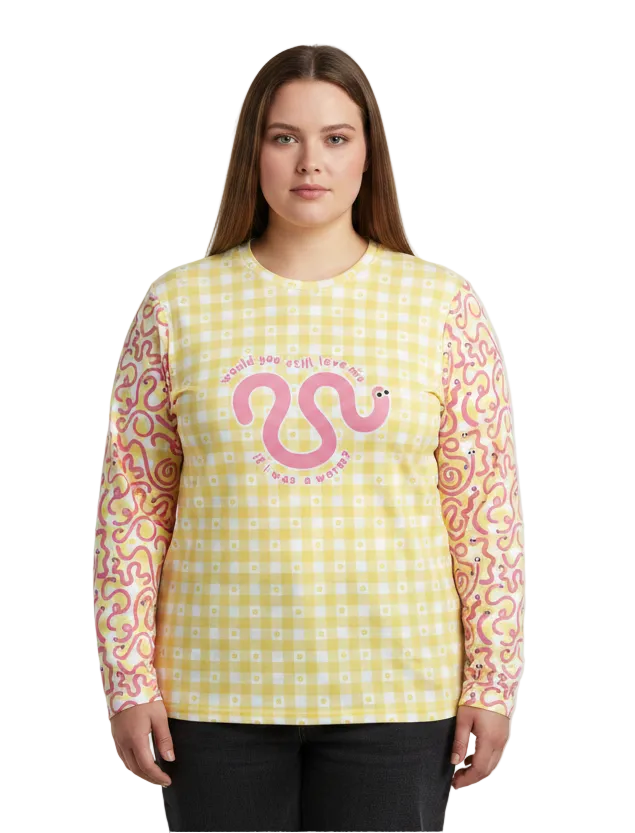Unisex Long Sleeve Tee- 'If I Was A Worm' Long Sleeve T-Shirt