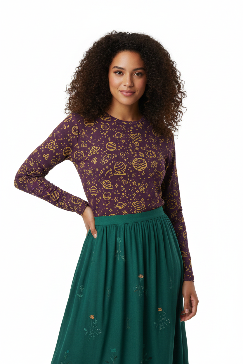 Unisex Long Sleeve Tee- 'Galactic Gold' Long Sleeve T-Shirt