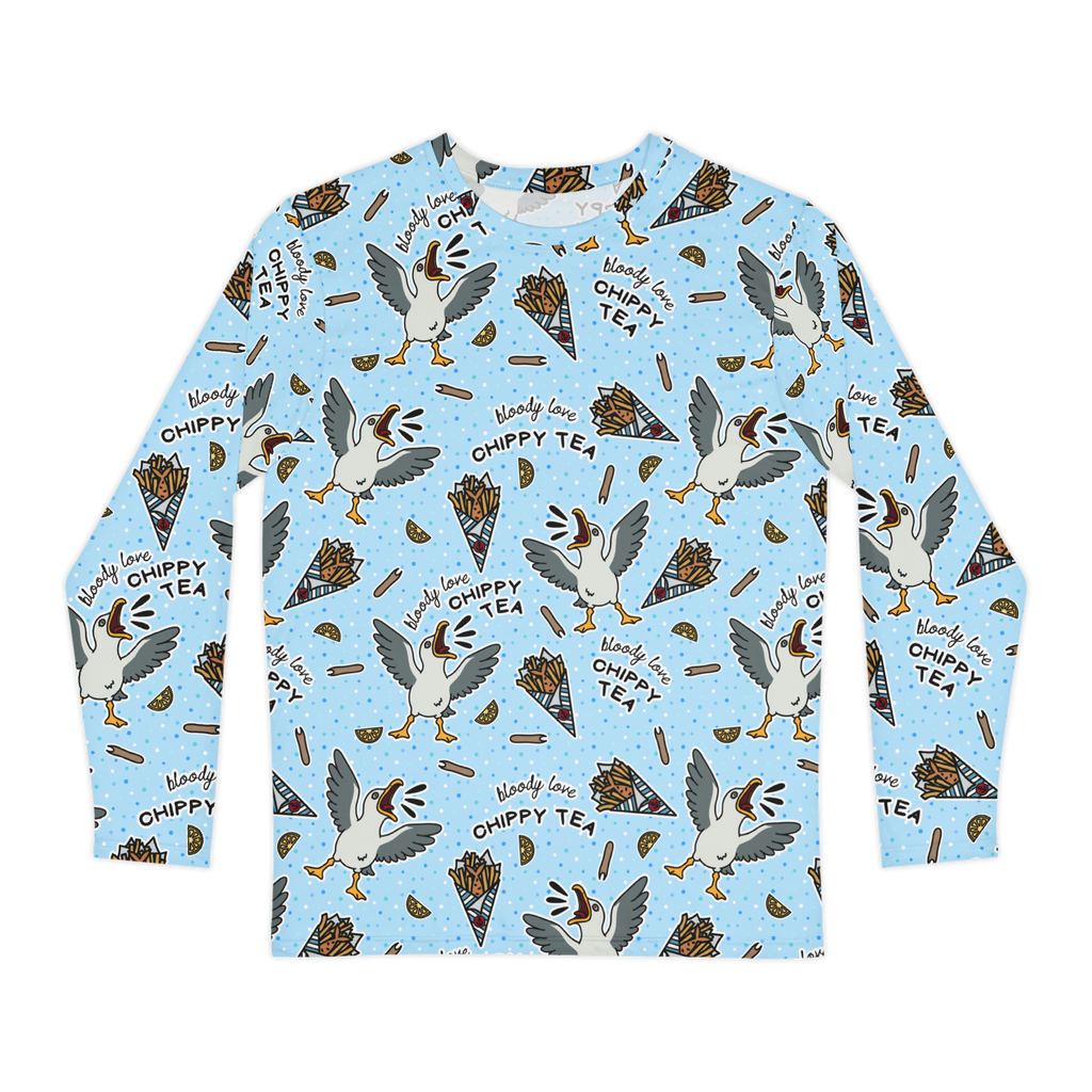 Unisex Long Sleeve Tee- 'Chippy Tea' CUT-SEW