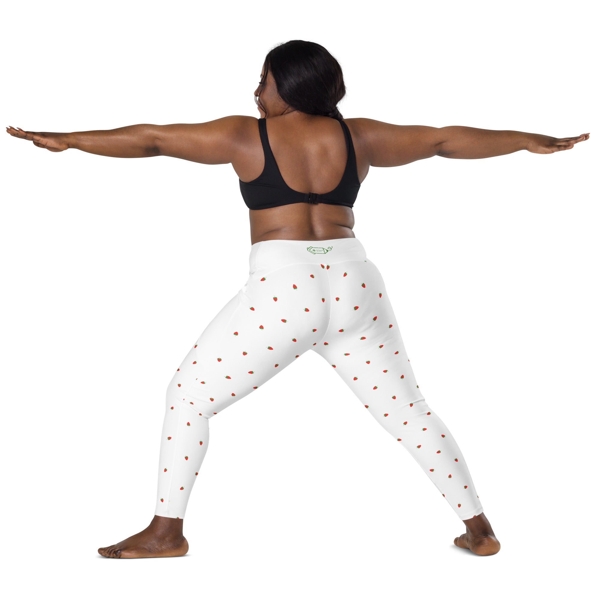 RECYCLED High Waist Pocket Leggings - 'Strawberry Picking' 6XL
