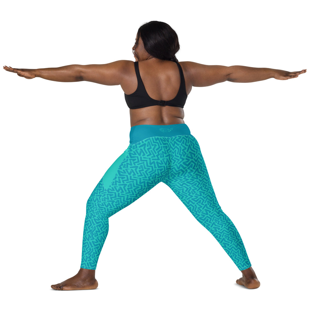 RECYCLED High Waist Pocket Leggings - 'Aquamarine'