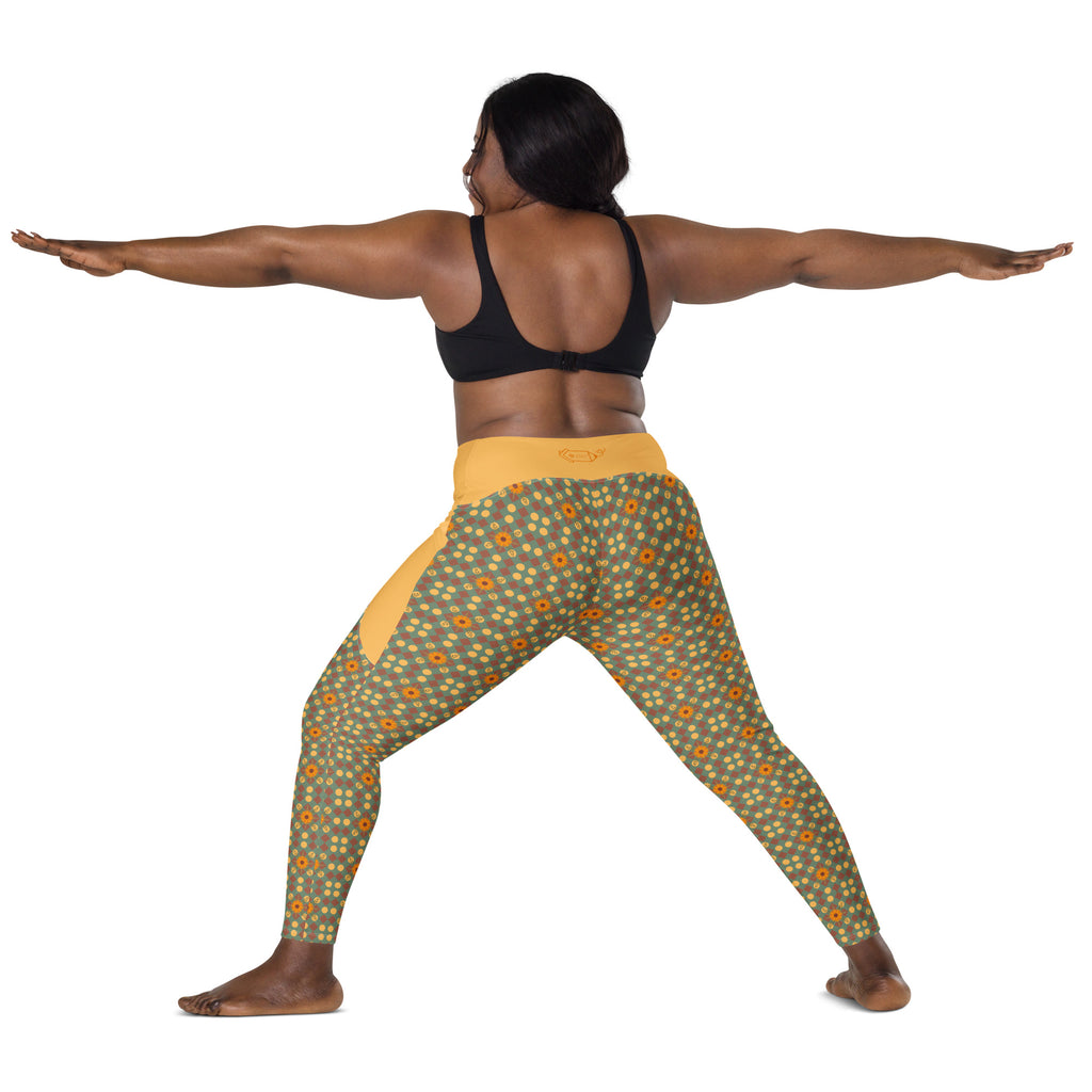 RECYCLED High Waist Pocket Leggings - 'Summertime Vintage'