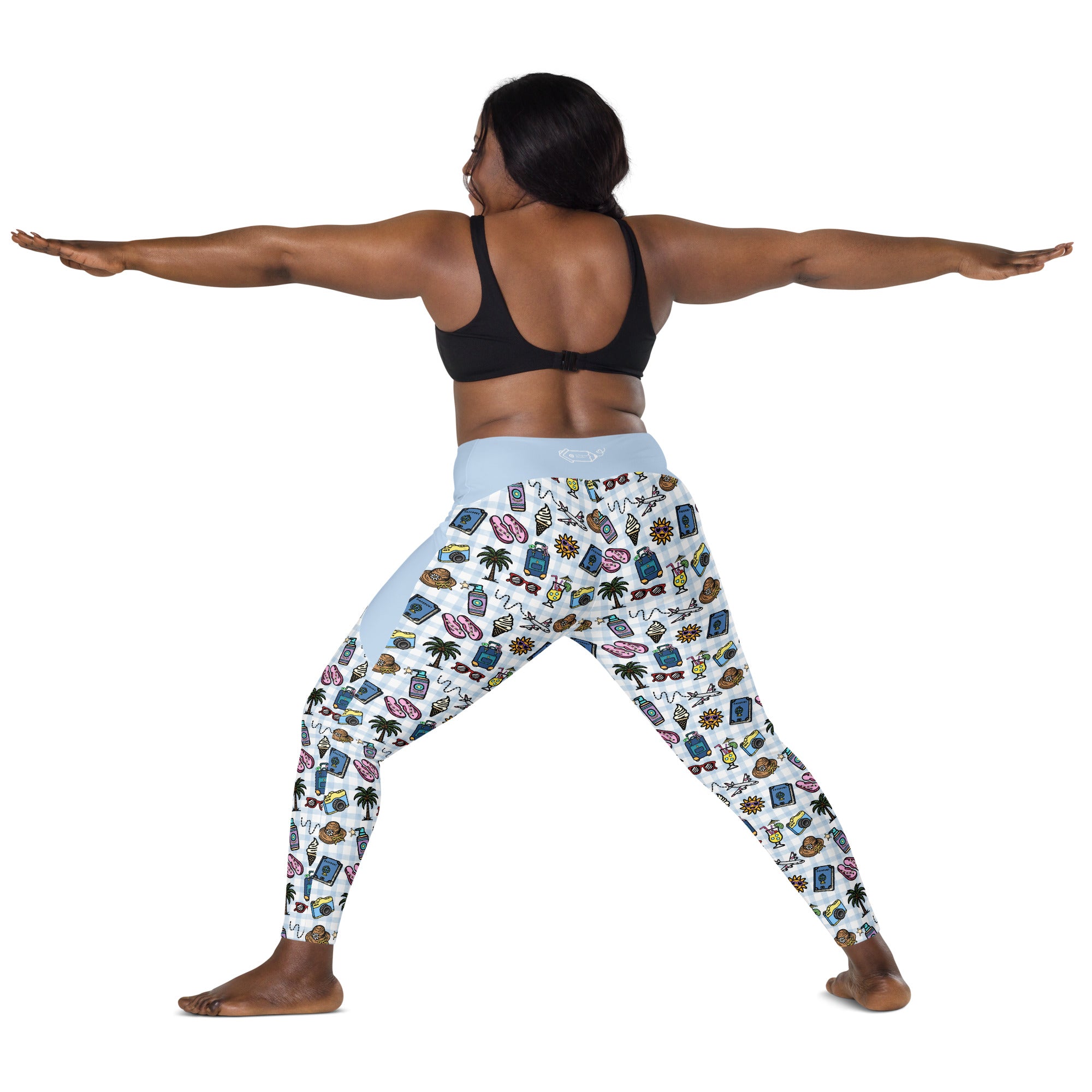 RECYCLED High Waist Pocket Leggings - 'Gingham Getaway'
