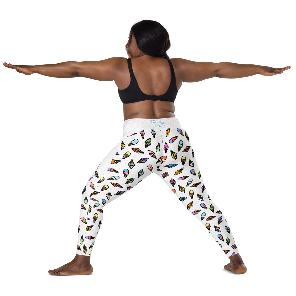 RECYCLED High Waist Pocket Leggings - 'Ice Cream' Leggings