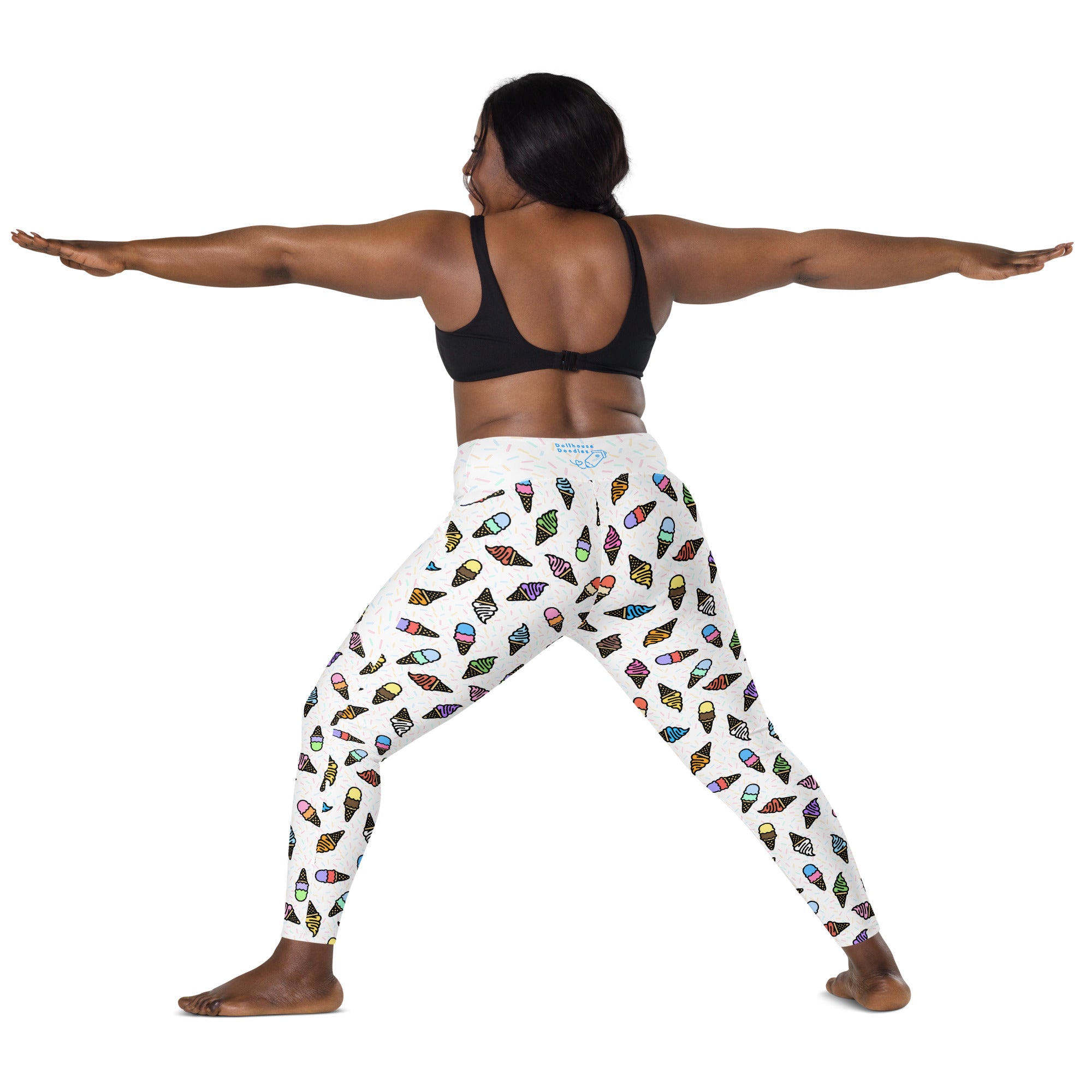 RECYCLED High Waist Pocket Leggings - 'Ice Cream' Leggings