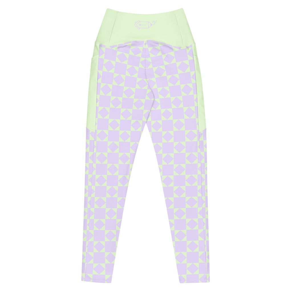 RECYCLED High Waist Pocket Leggings - 'Lilac Mint'