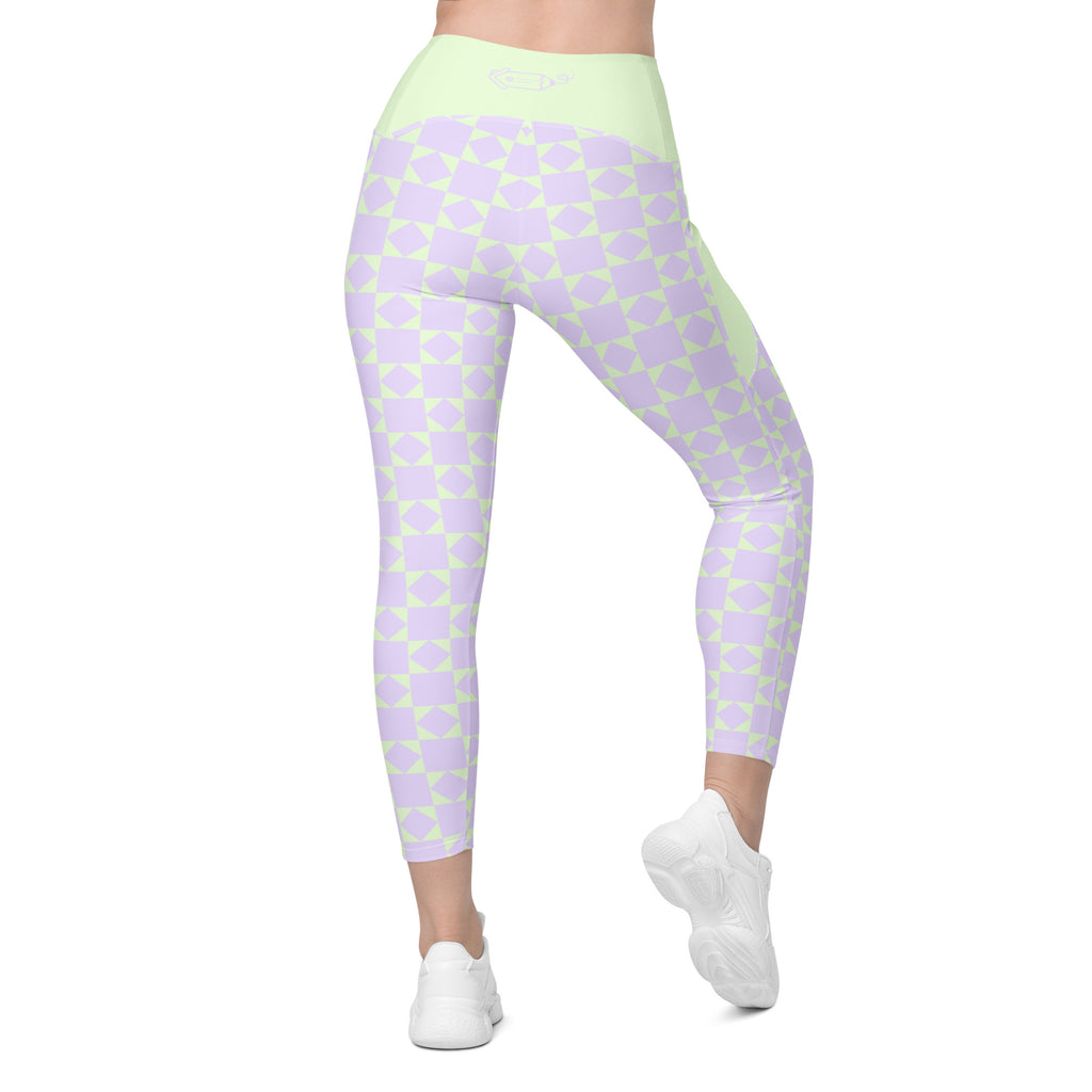 RECYCLED High Waist Pocket Leggings - 'Lilac Mint'