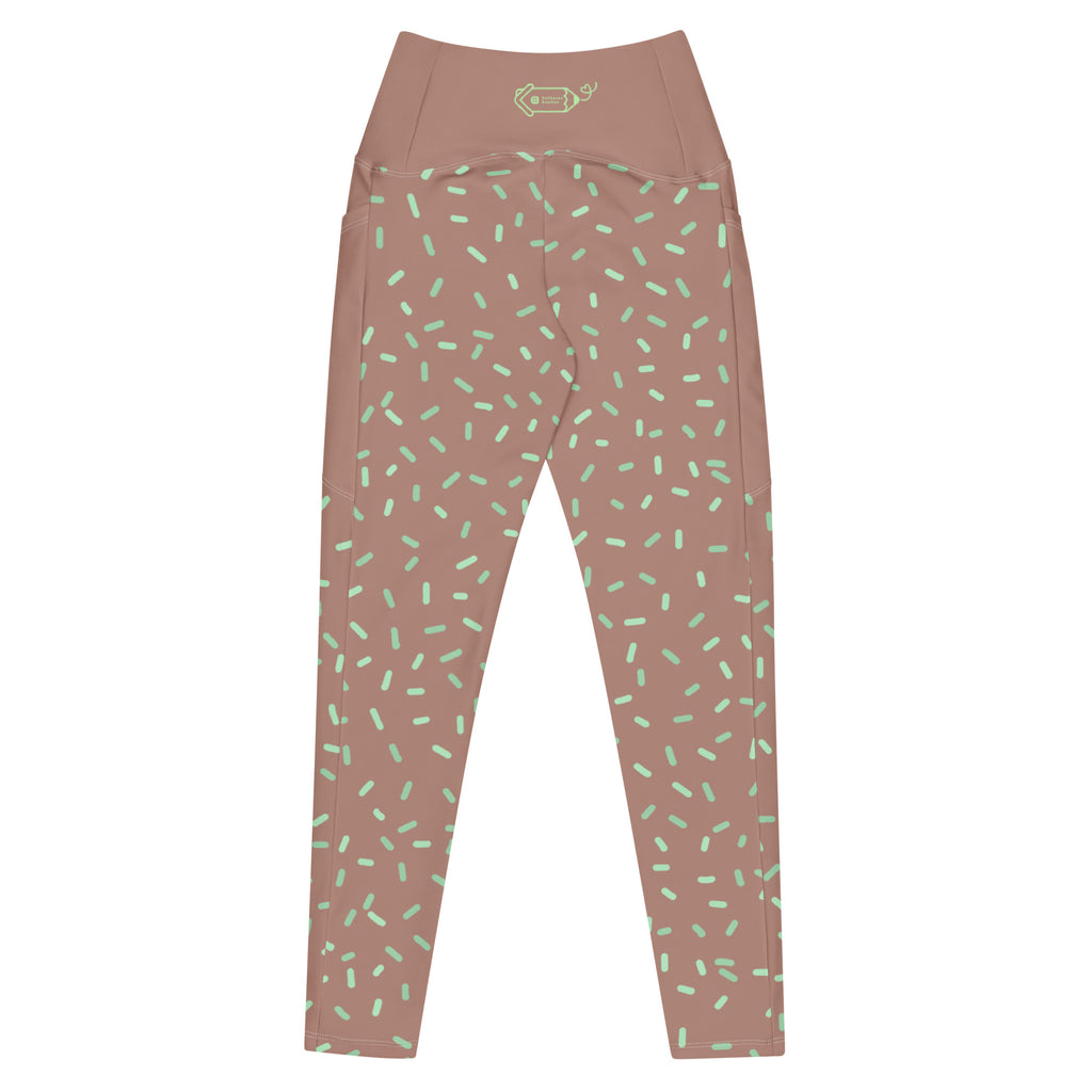 RECYCLED High Waist Pocket Leggings - 'Mint Choc Chip'