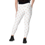 RECYCLED High Waist Pocket Leggings - 'Strawberry Picking'