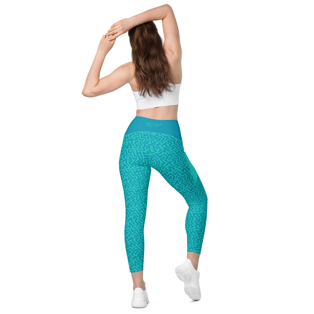 RECYCLED High Waist Pocket Leggings - 'Aquamarine'