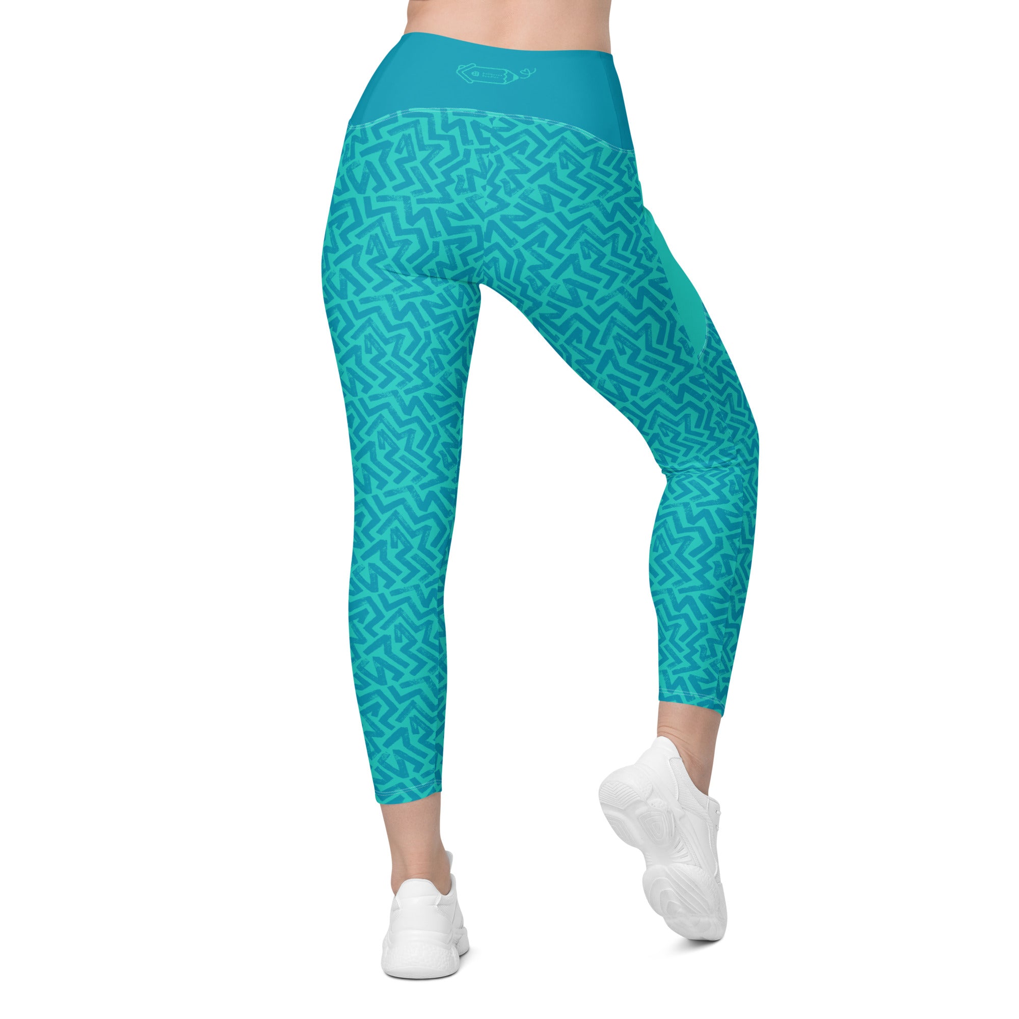 RECYCLED High Waist Pocket Leggings - 'Aquamarine'