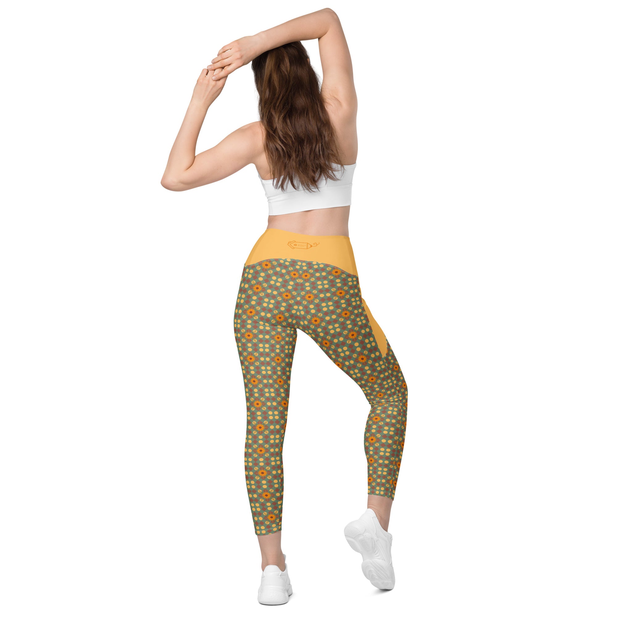 RECYCLED High Waist Pocket Leggings - 'Summertime Vintage'