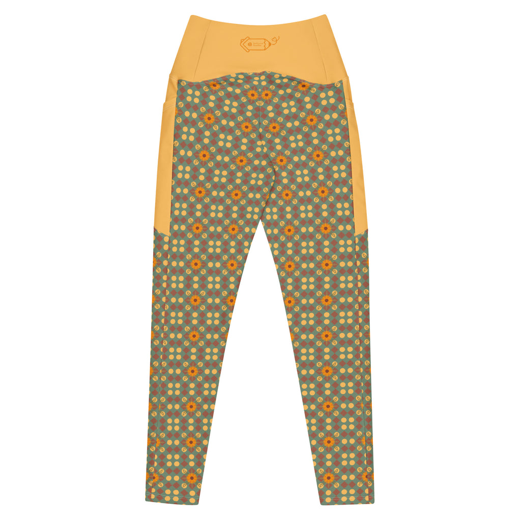 RECYCLED High Waist Pocket Leggings - 'Summertime Vintage'