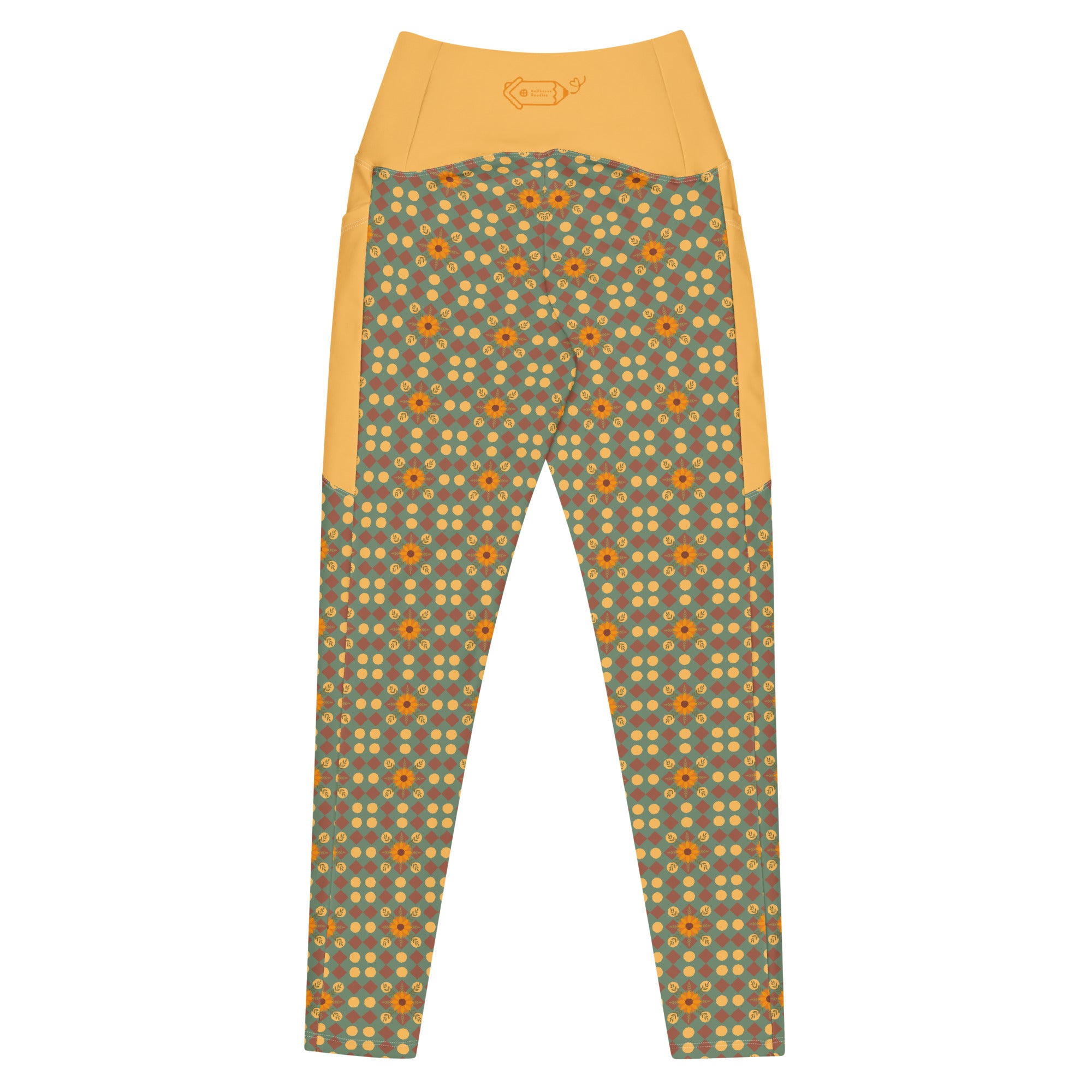 RECYCLED High Waist Pocket Leggings - 'Summertime Vintage'