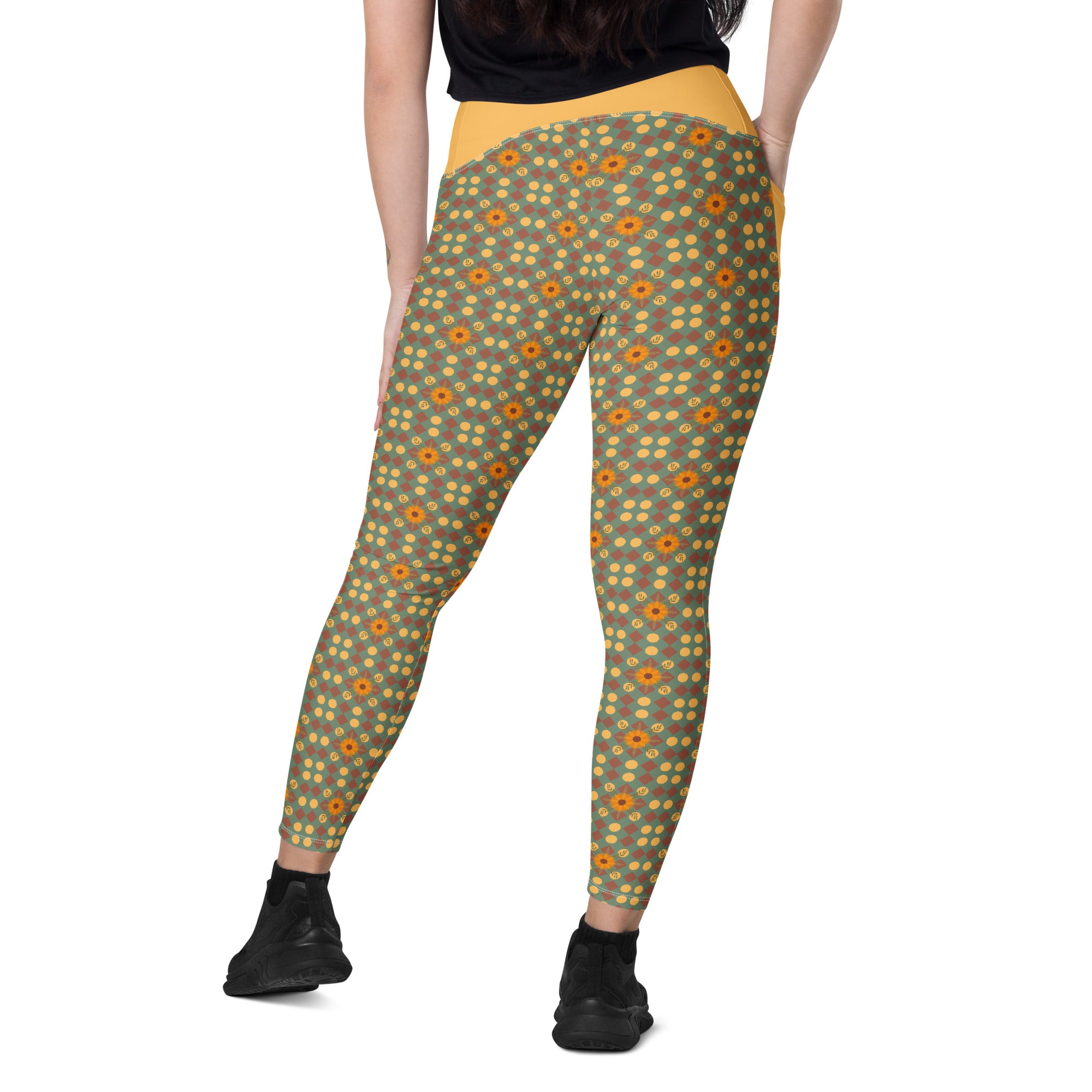 RECYCLED High Waist Pocket Leggings - 'Summertime Vintage'