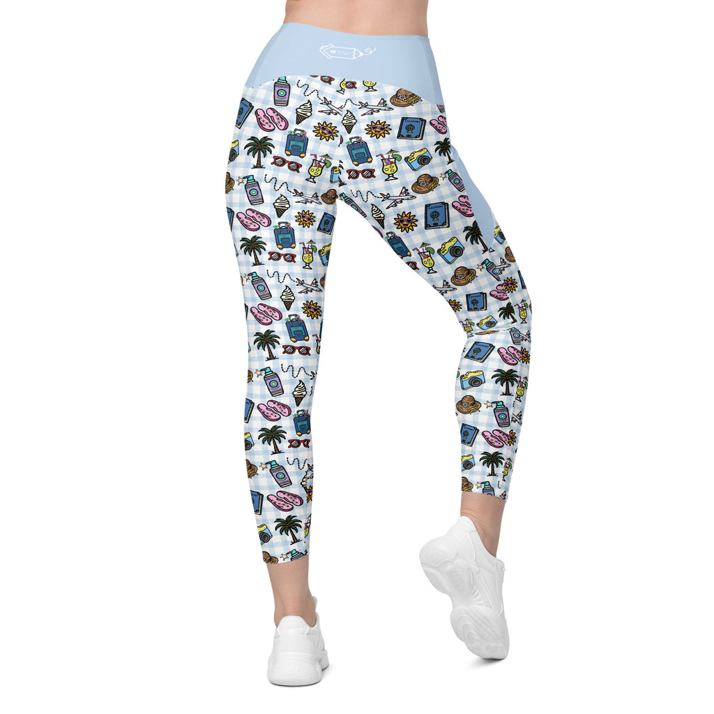 RECYCLED High Waist Pocket Leggings - 'Gingham Getaway'