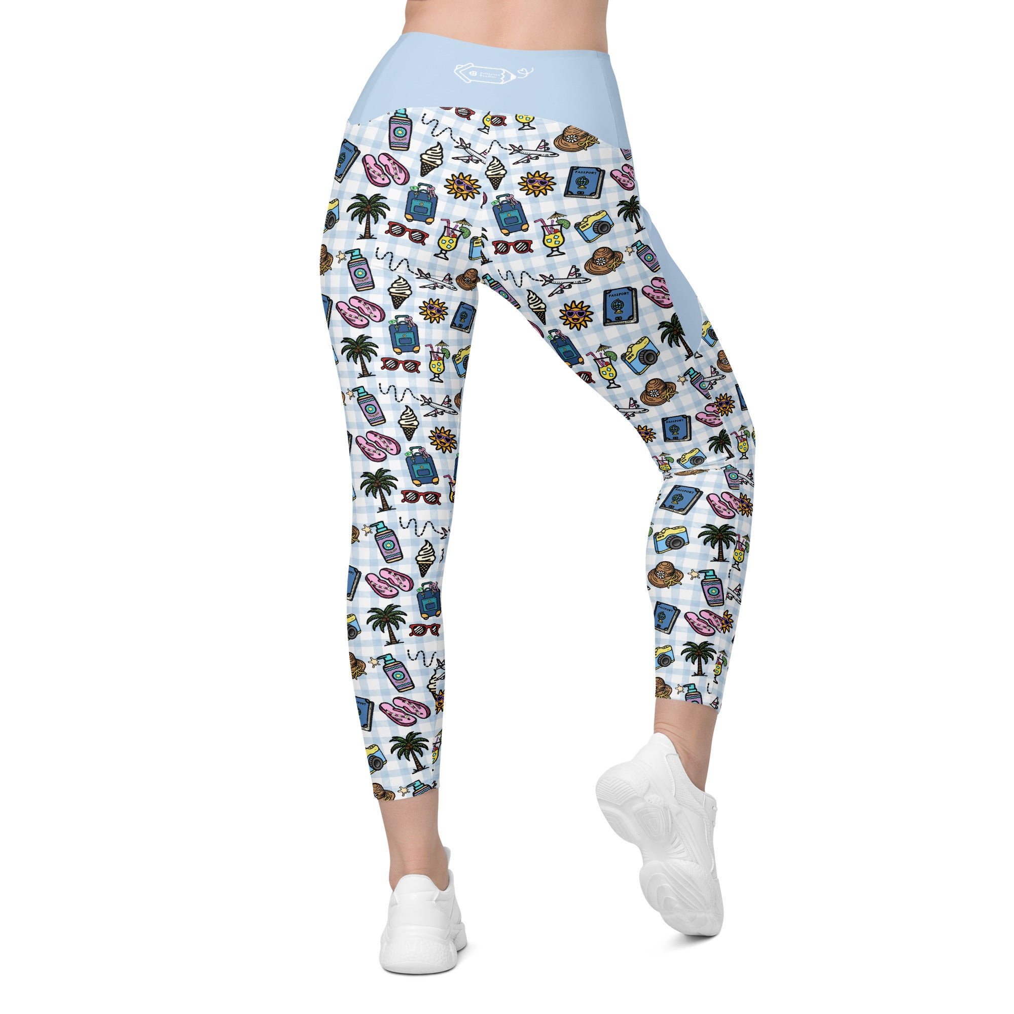 RECYCLED High Waist Pocket Leggings - 'Gingham Getaway'