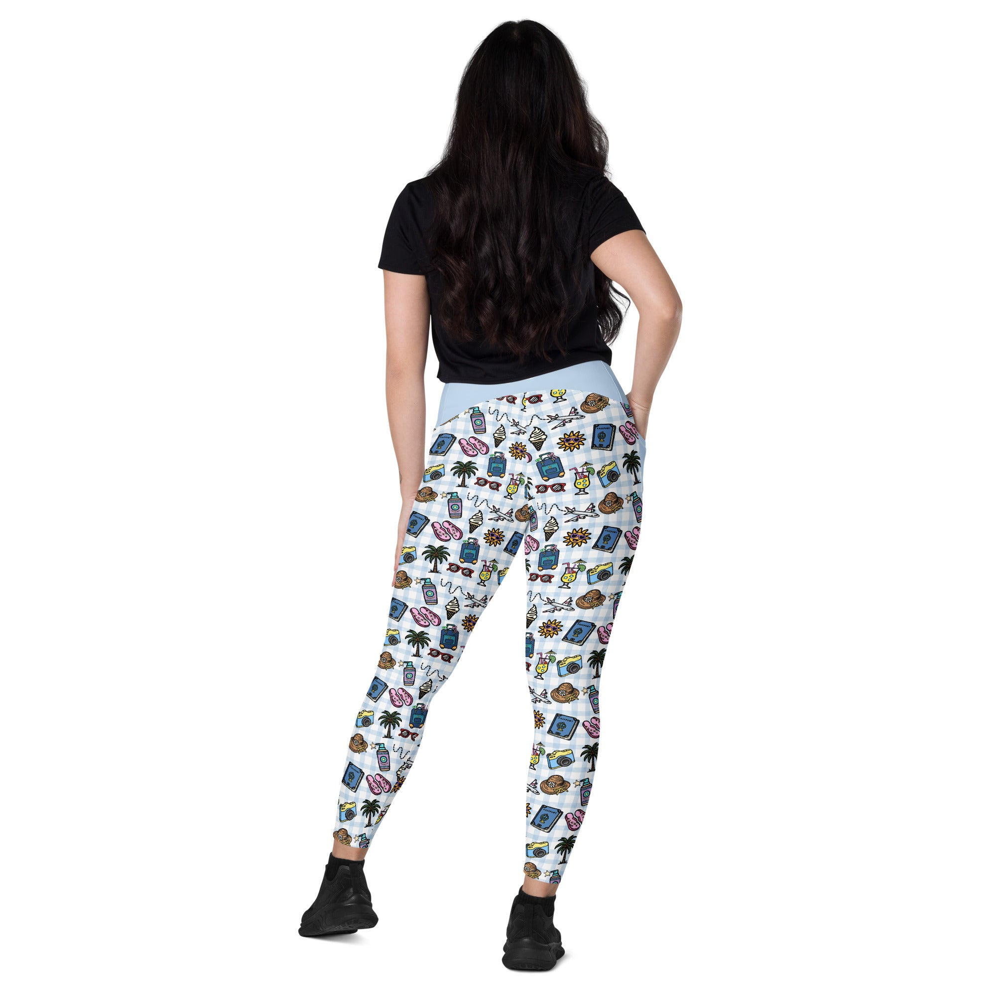 RECYCLED High Waist Pocket Leggings - 'Gingham Getaway'