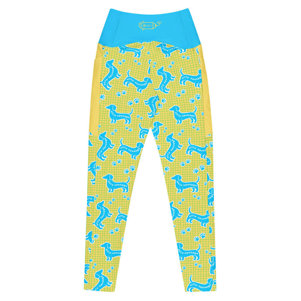 RECYCLED High Waist Pocket Leggings - 'Silly Sausage'