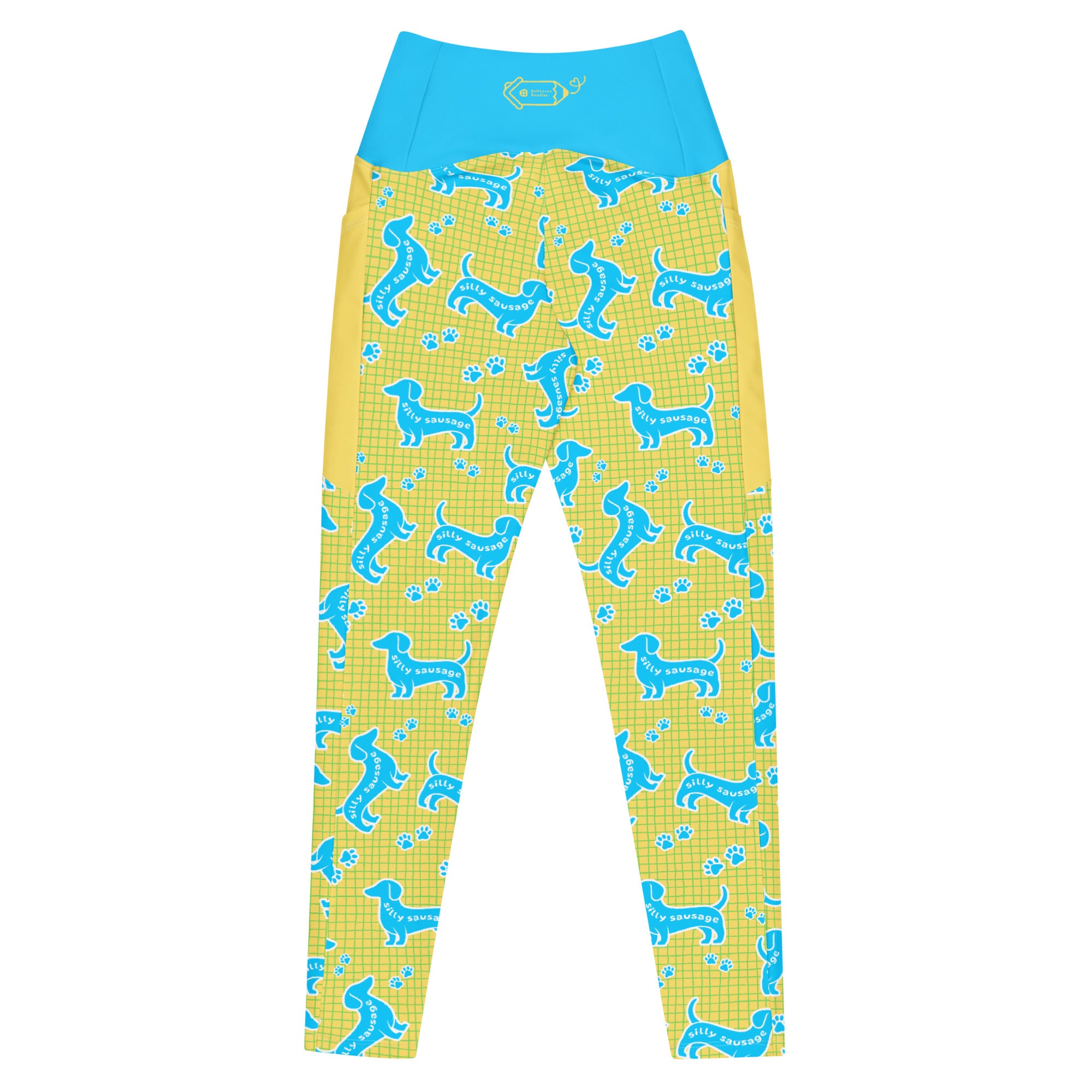 RECYCLED High Waist Pocket Leggings - 'Silly Sausage'
