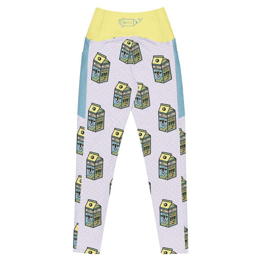 RECYCLED High Waist Pocket Leggings - 'Got Milk?'