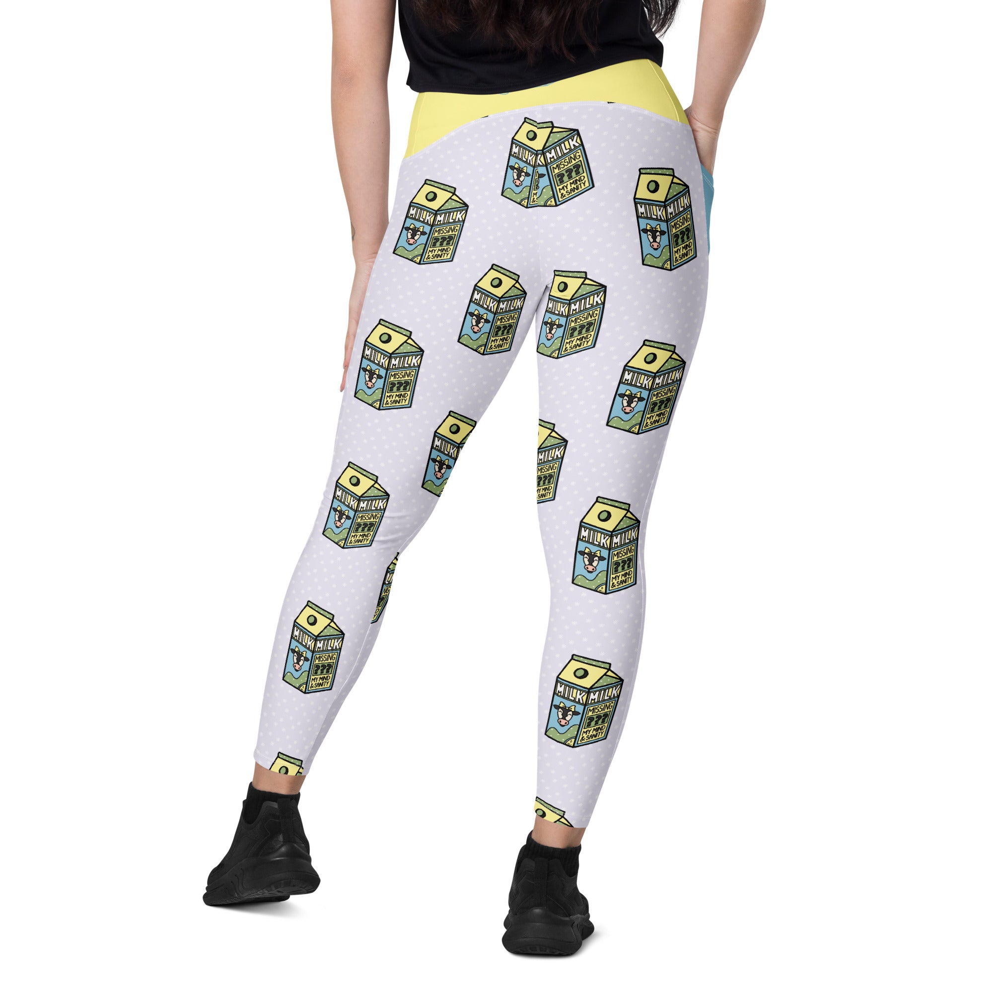 RECYCLED High Waist Pocket Leggings - 'Got Milk?'